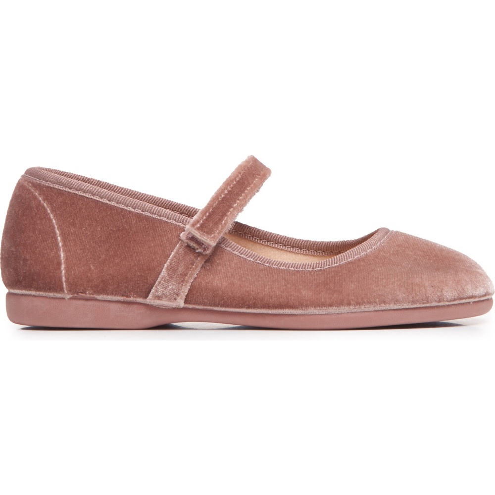 ChildrenChic Cassie Velvet Mary Janes Rose Pink Size 33 (US 1.5–2) Girls Shoes